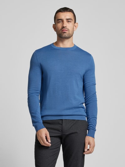 Christian Berg Men Strickpullover mit Rundhalsausschnitt Jeansblau Melange 4