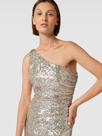 Jake*s Cocktail Abendkleid mit One-Shoulder-Träger Sand Melange 3