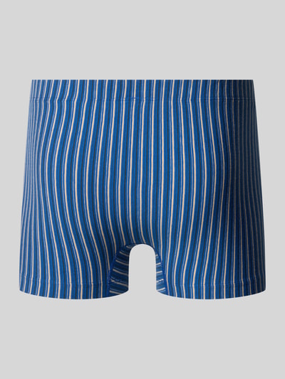 Produktfoto, Slim Fit Trunks aus Baumwoll-Mix im 3er-Pack von SCHIESSER, blau-weiß gestreift, elastischer Bund, Herren Trunks, feine Textur