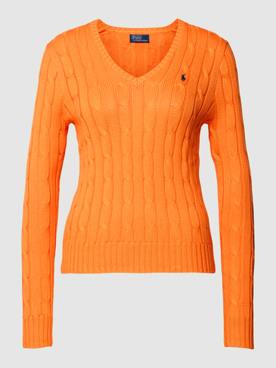 Polo Ralph Lauren Strickpullover mit Zopfmuster Orange 2