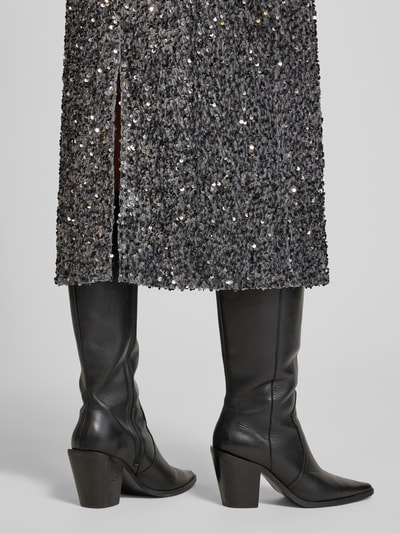 Vila Spódnica midi z wysokim stanem i cekinami model ‘FAITH’ Srebrny 3