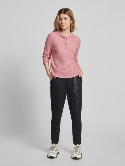 monari Gebreide pullover met tunnelkoord Roze - 1