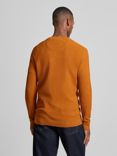 Tom Tailor Regular fit gebreide pullover van puur katoen met structuur Donkergeel - 5