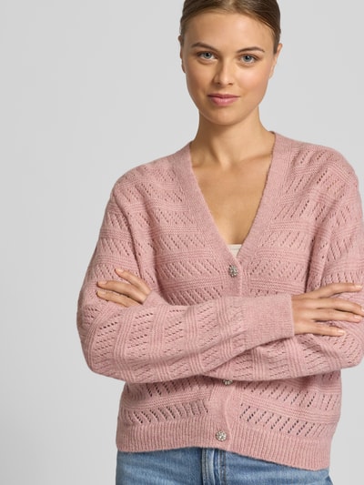 More & More Kurtka o kroju regular fit z mieszanki wełny i wełny z alpaki z efektem dzianiny Różowawy 3