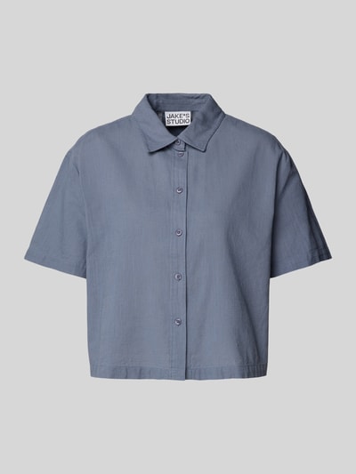 JAKE*S STUDIO WOMAN Korte blouse met kentkraag Jeansblauw - 2