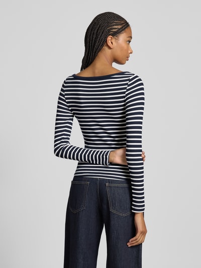 Tommy Jeans Slim Fit Langarmshirt aus Baumwoll-Mix Marine 5