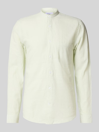 Lindbergh Regular Fit Freizeithemd aus Leinen-Baumwoll-Mix Mint 2