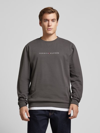 Tommy Hilfiger Sweatshirt mit Label-Print Modell 'TRACK TOP' Dunkelgrau 4