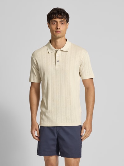 Lindbergh Koszulka polo z krótką listwą guzikową Kamienny 4