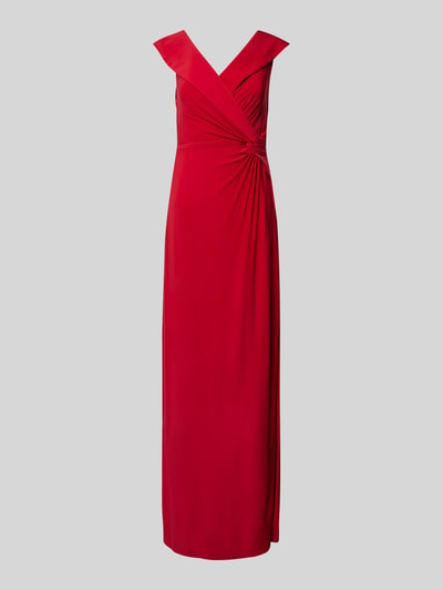 Lauren Ralph Lauren Abendkleid mit Knotendetail Modell 'LEONIDAS' Rot 1