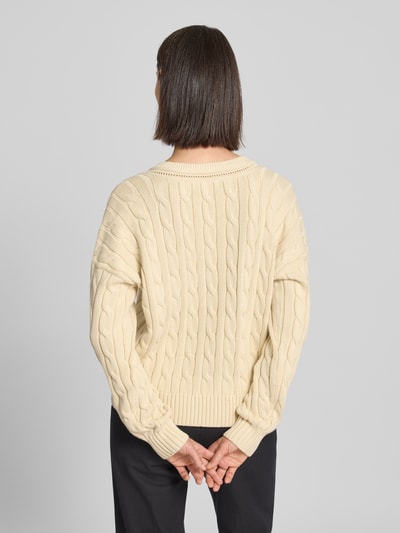 Lauren Ralph Lauren Sweter z dzianiny z dekoltem w serek model ‘TEDURPH’ Beżowy 5