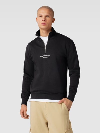 Jack & Jones Sweatshirt met schipperskraag, model 'JORVESTERBRO' Zwart - 4