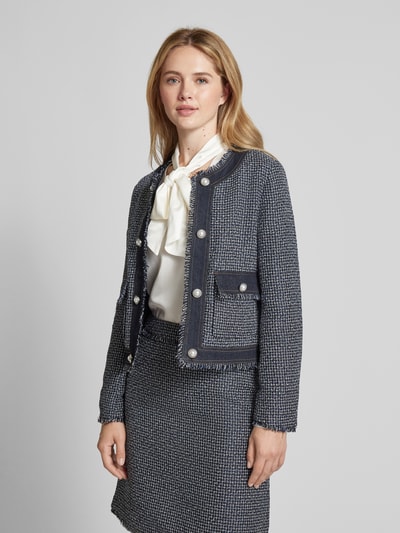 s.Oliver BLACK LABEL Blazer in bouclé-look Marineblauw - 4