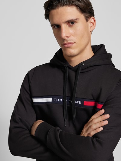 Tommy Hilfiger Hoodie mit Label-Stitching Black 3