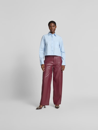 Closed Cropped Hemdbluse mit Umlegekragen Hellblau 1