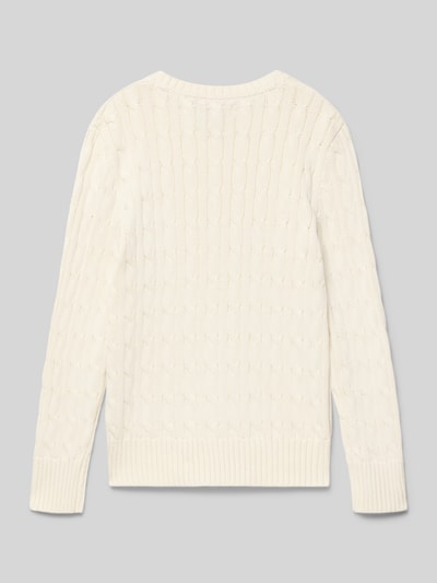 Polo Ralph Lauren Teens Gebreide pullover met ribboorden Offwhite - 3