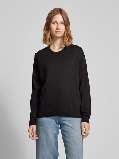 Armedangels Gebreide pullover met ronde hals, model 'LARUNAA' Zwart - 4