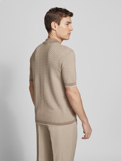 Emporio Armani Regular Fit Poloshirt mit Strukturmuster Beige 5