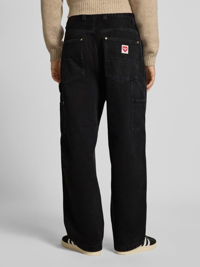 Carhartt Work In Progress Wide leg jeans met siernaden, model 'NASH' Zwart - 5