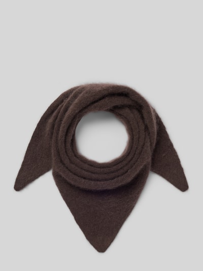 Produktfoto, Schal in dreieckiger Form von COMMA aus reiner Baumwolle in dunklem Braun, weiche Textur, Breite 54 cm, Damen Accessoire