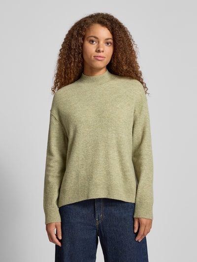 Marc O'Polo Denim Regular fit gebreide pullover van scheerwolmix  Rietgroen - 4