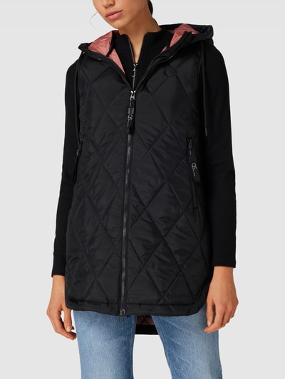 QS Bodywarmer met labeldetails, model 'Diamond' Zwart - 4