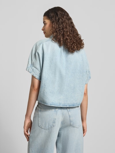 Marc O'Polo DENIM Relaxed Fit Kurzarmbluse aus reiner Baumwolle Jeansblau 5