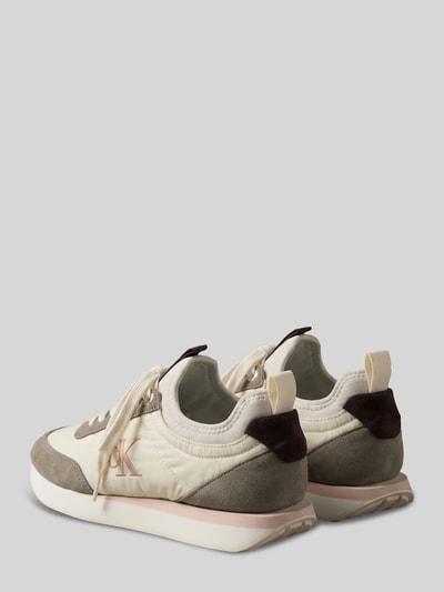 CK Calvin Klein Sneakers van mix van leer en nylon met gestikt logo Beige - 2