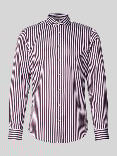 Jake*s Slim Fit Business Hemd aus Baumwolle mit Haifischkragen Bordeaux 2