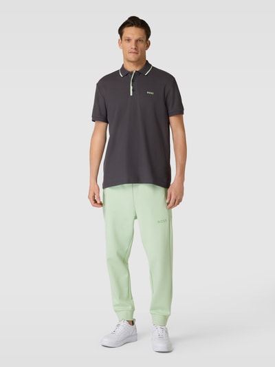 BOSS Green Regular Fit Poloshirt mit Label-Print Anthrazit 1