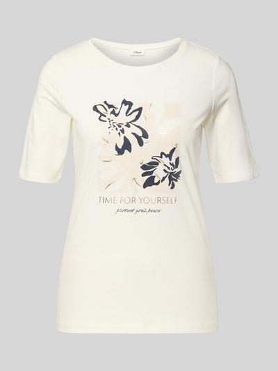 s.Oliver RED LABEL Regular Fit T-Shirt aus Baumwoll-Mix Weiss 2