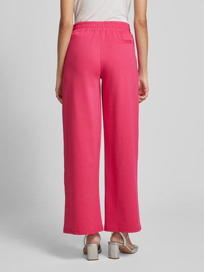 ICHI Wide leg stoffen broek met bandplooien, model 'KATE' Fuchsia - 5