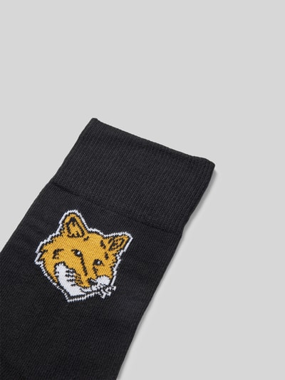 MAISON KITSUNE Socken mit Motiv-Print Black 2