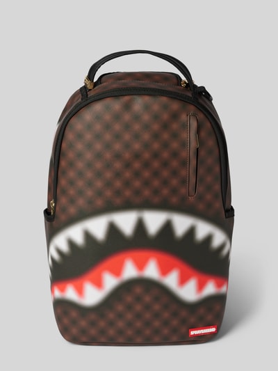 Sprayground Rugzak met labelpatch, model 'SHARK IN PARIS' Donkerbruin - 2