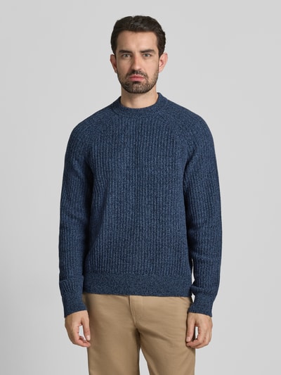 BOSS Orange Regular fit pullover van wolmix  Rookblauw - 4