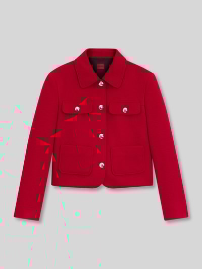 HUGO Krótki żakiet o pudełkowym kroju z dodatkiem wełny model ‘AGESIA’ Czerwony 2