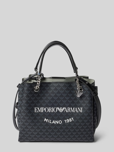 Emporio Armani Handtas met labelprint, model 'ANNIE' Zwart - 2