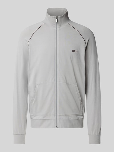 BOSS Regular Fit Trainingsjacke mit Stehkragen Stein 1