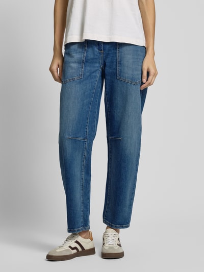 Cambio Straight Leg Jeans mit Ziernähten Modell 'OCEAN' Blau 4