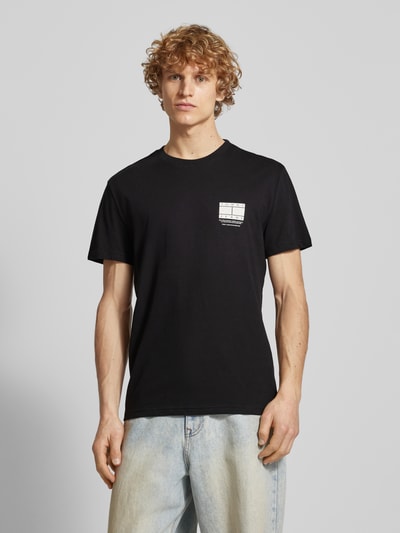 Tommy Jeans T-shirt met labelprint Zwart - 4