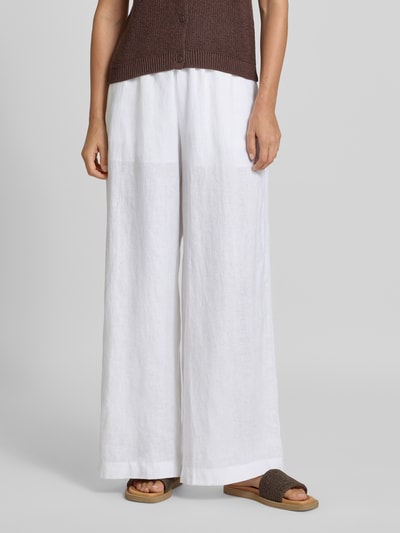 BOSS Orange Relaxed fit linnen broek met elastische band, model 'TOREANA' Wit - 4