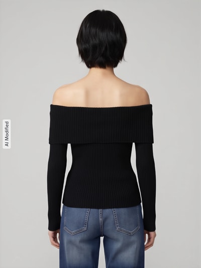 ONLY Sweter z dekoltem carmen Czarny 5