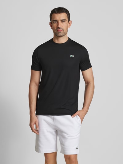 Lacoste T-shirt z naszywką z logo Czarny 4