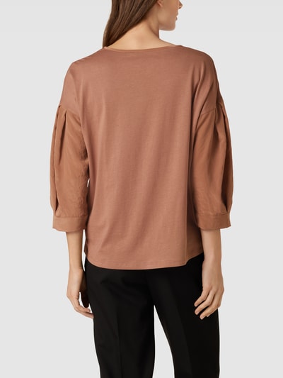Luisa Cerano Blouse met korte zijsplitten Hazelnootbruin - 5