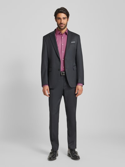 BOSS Regular Fit Business-Hemd mit Knopfleiste Modell 'Hank' Aubergine 1