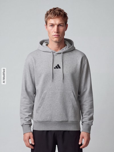 adidas Sportswear Hoodie mit Logo-Print Hellgrau 4