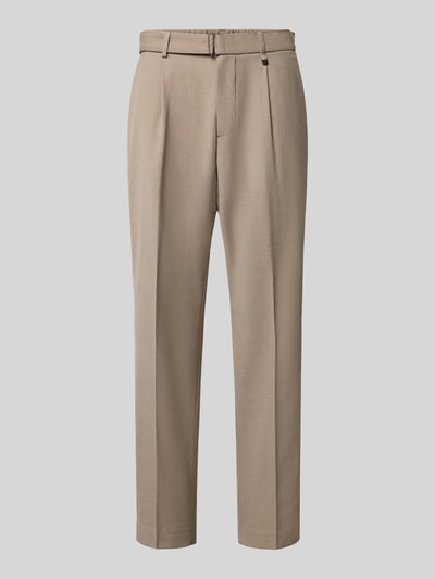 Produktfoto, Hose mit Gürtel und Gesäßleistentaschen von Antony Morato in Beige mit Bügelfalte, Doppel-D-Gürtel und Eingrifftaschen, Relaxed Fit