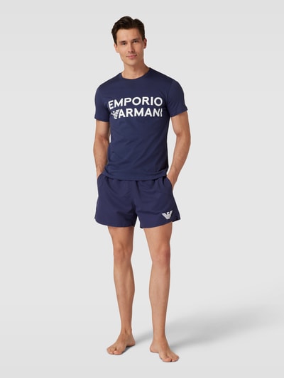 Emporio Armani T-shirt met labelprint Donkerblauw - 1