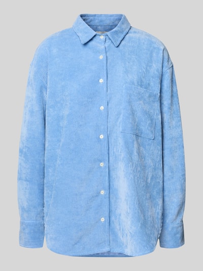 0039 Italy Bluzka koszulowa z listwą guzikową model ‘BETTY’ Jasnoniebieski 2