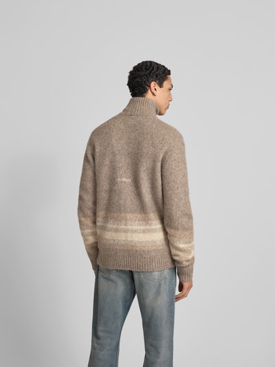 ANNARR Strickjacke mit Reißverschluss Hellbraun Melange 5